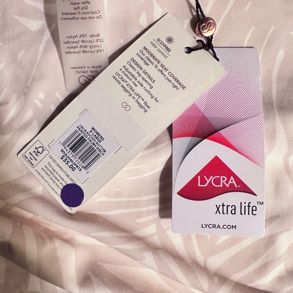 CALIA by Carrie Underwood Ruched Palms Birch Bikini Bottom -Size XL - Picture 3 of 7